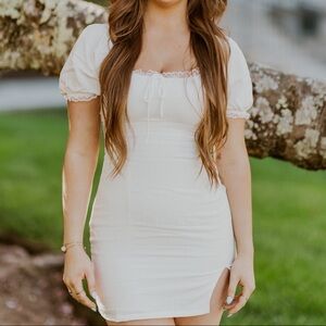 Princess Polly white short sleeved dress